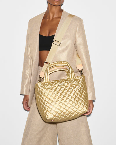 Light Gold Pearl Metallic Small Metro Tote Deluxe