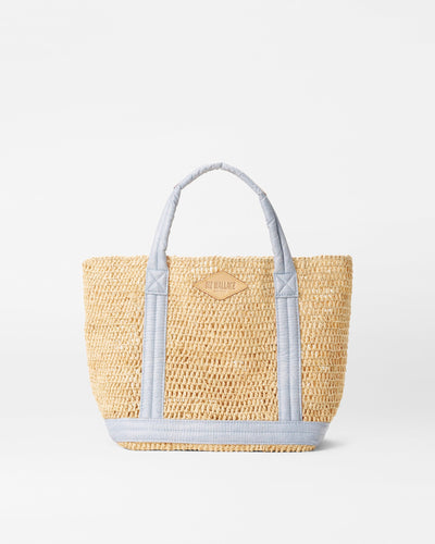 Raffia/Chambray Small Raffia Tote