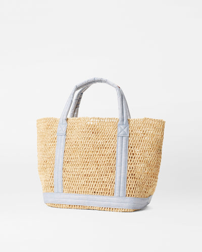 Raffia/Chambray Small Raffia Tote