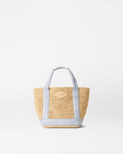 Raffia/Chambray Mini Raffia Tote