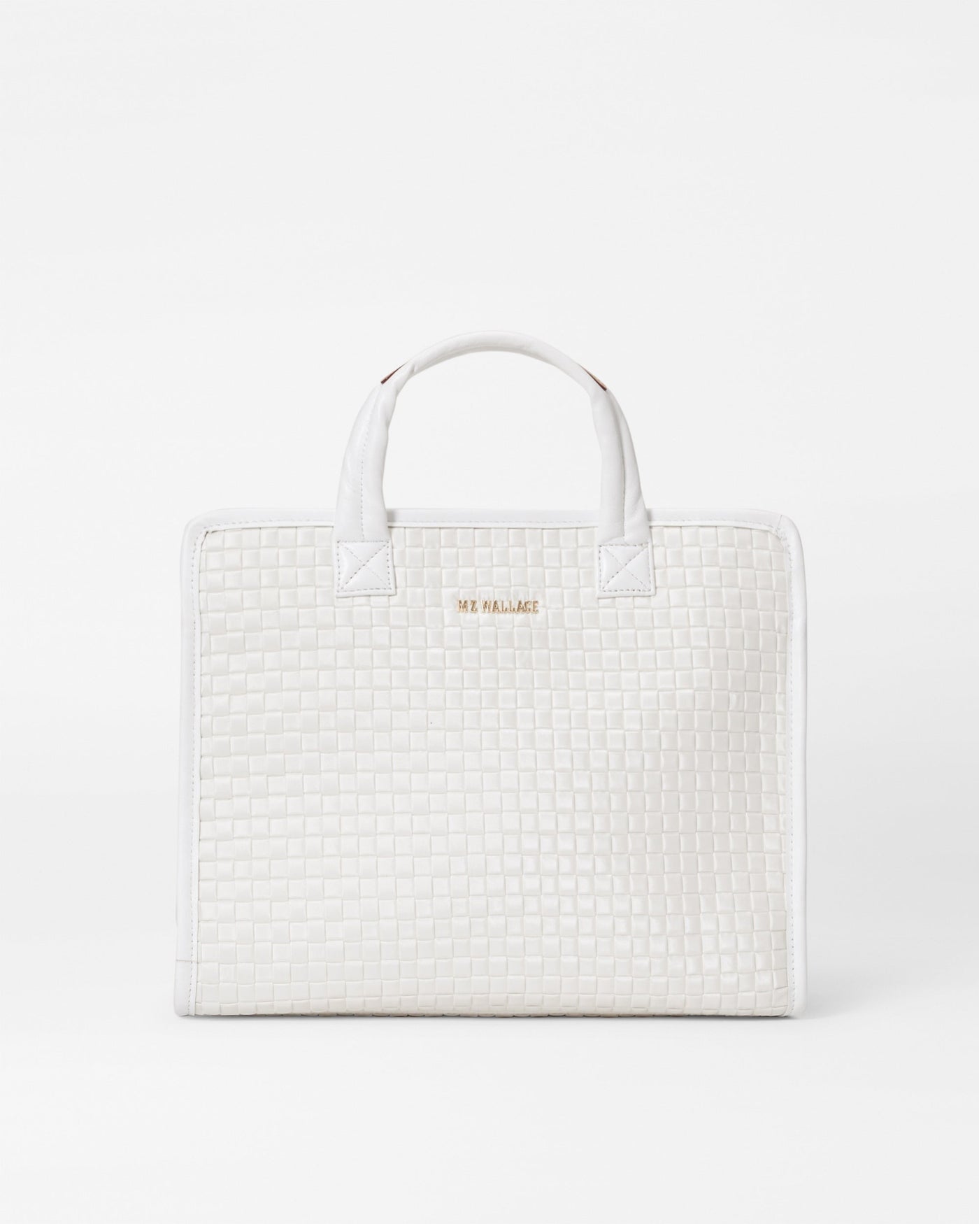 Pearl Metallic Medium Woven Box Tote