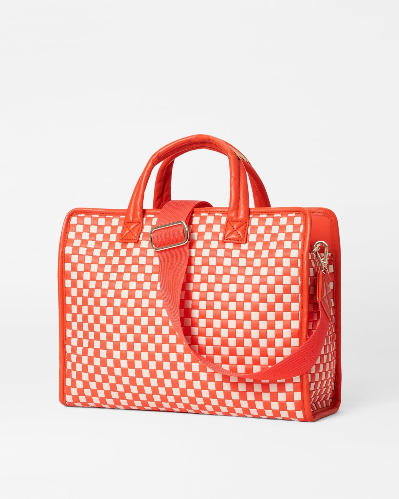 Sandshell/Poppy Woven Medium Woven Box Tote
