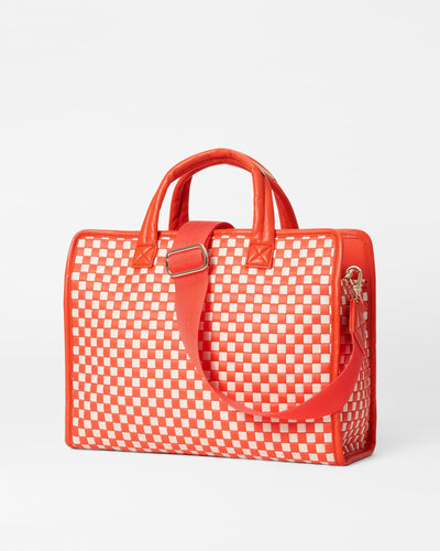 Sandshell/Poppy Woven Medium Woven Box Tote