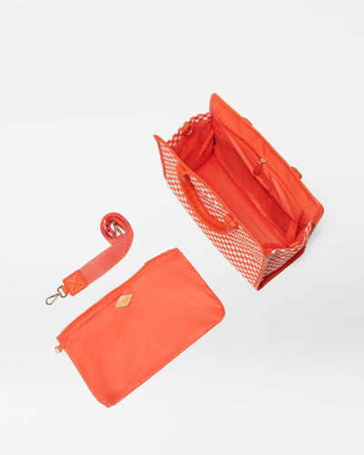 Sandshell/Poppy Woven Medium Woven Box Tote