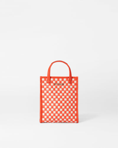 Sandshell/Poppy Woven Micro Woven Box Tote