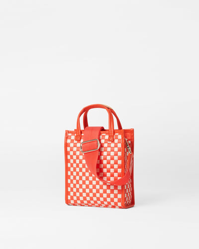 Sandshell/Poppy Woven Micro Woven Box Tote