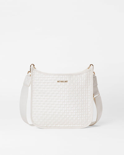 Pearl Metallic Woven Box Crossbody