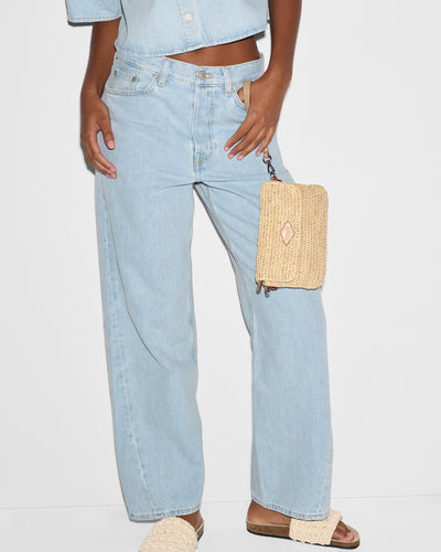 Raffia/Camel Raffia Convertible Crossbody