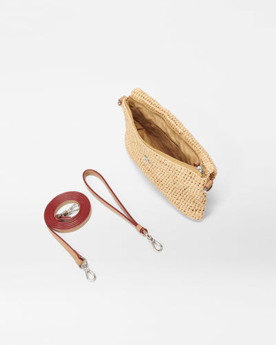 Raffia/Camel Raffia Convertible Crossbody